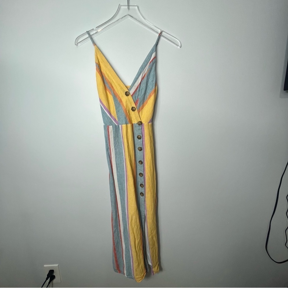 Urban Outfitters Amber button down linen midi dress size small 1847